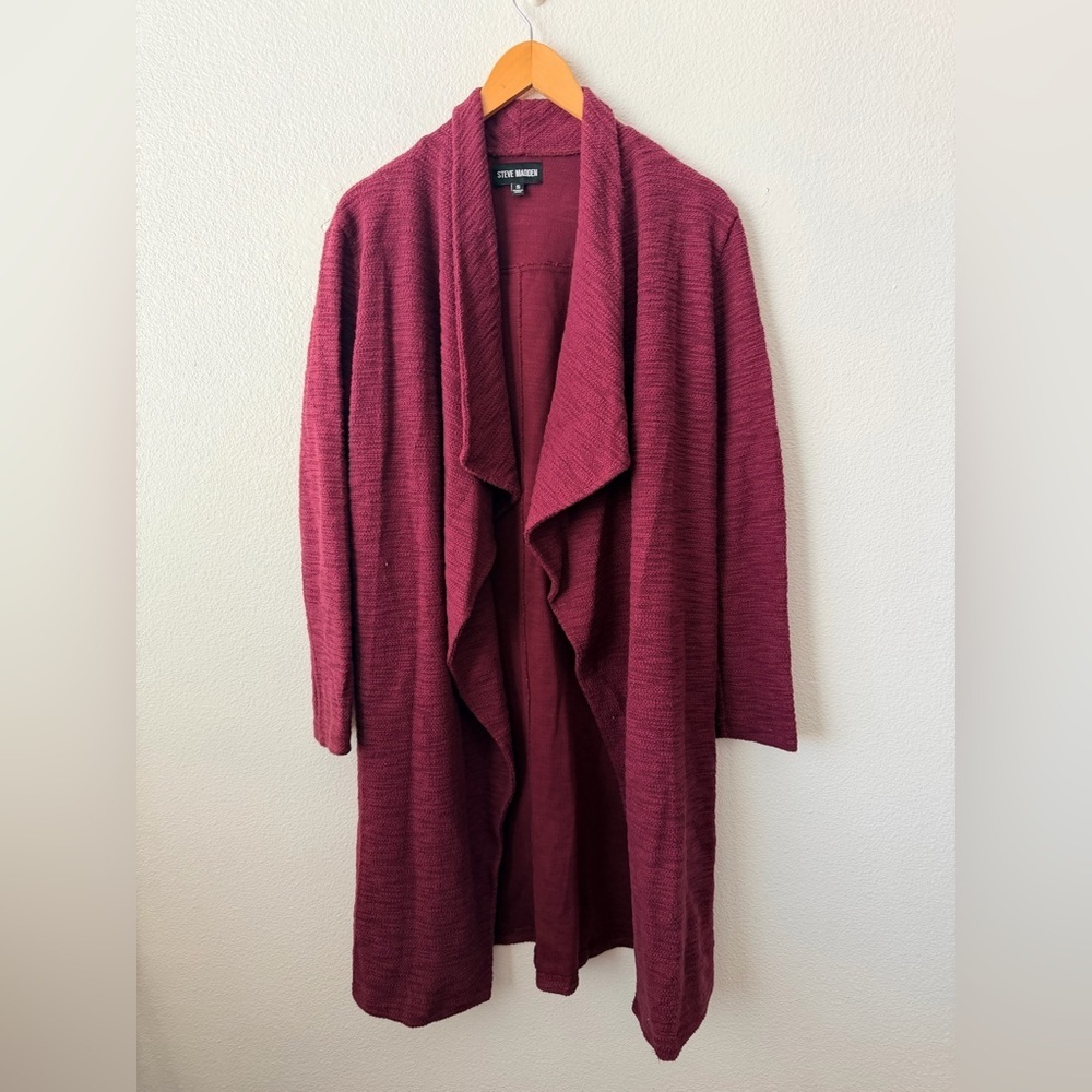 Steve Madden Burgundy Waterfall Cardigan
Women S Long Open Front Knit Sweater